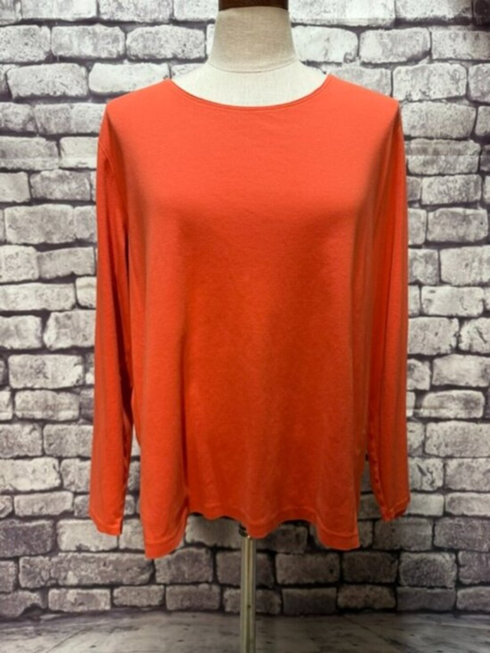 J. Jill Orange Long Sleeve Scoop Neck Tee Size 2X
